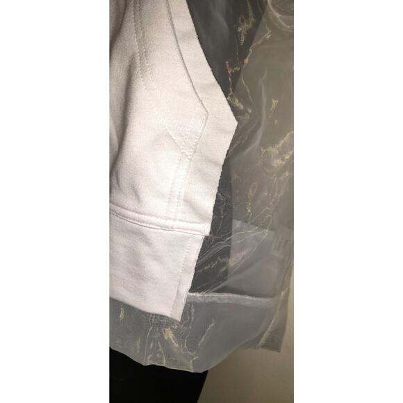 Fashion Nova White Muse Hoodie Sz S Sheer Boxy Jacket Space Futuristic New NWT S - Picture 10 of 16